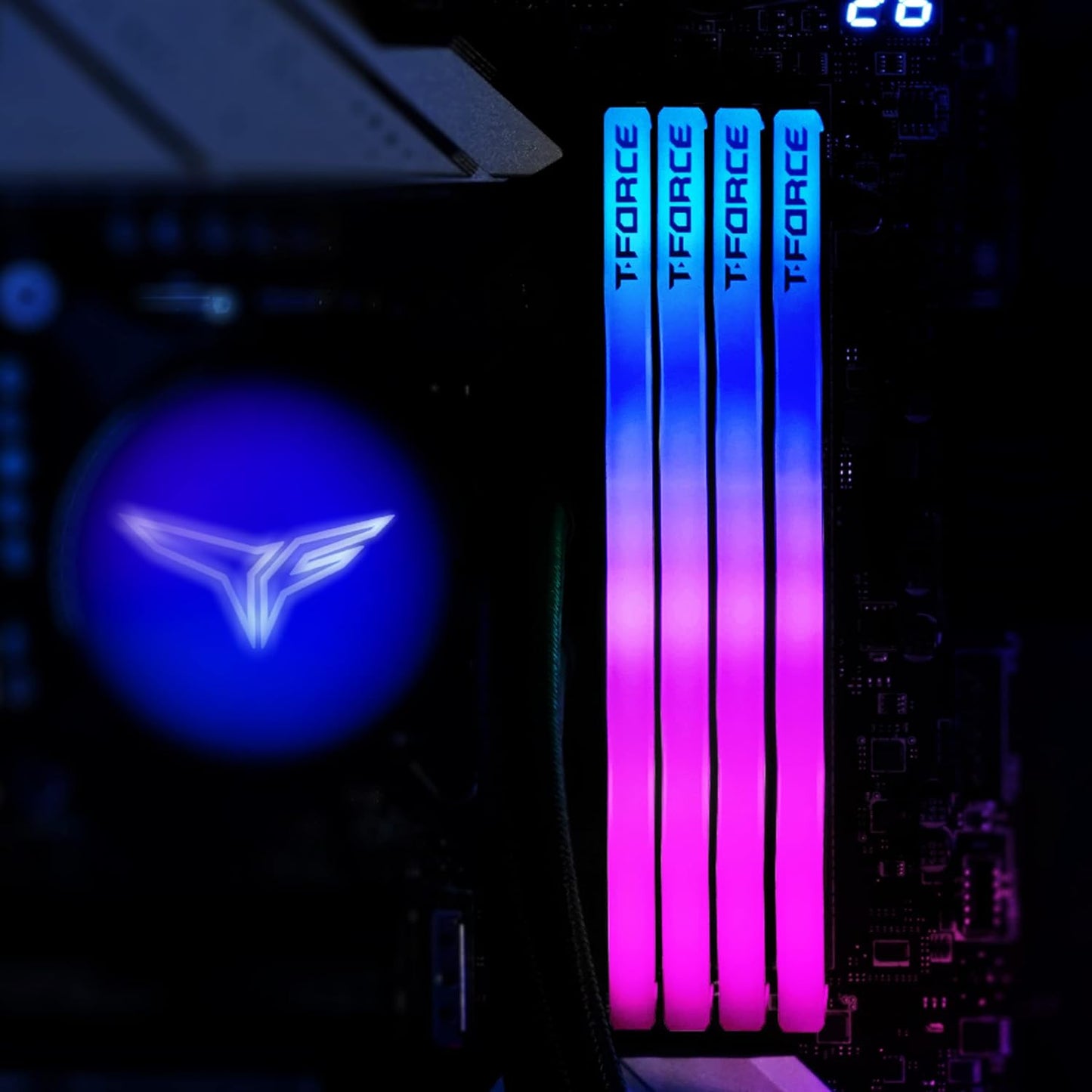مجموعة ذاكرة سطح مكتب DDR5 من TeamGroup T-Force Delta RGB سعة 32 جيجابايت (2 × 16 جيجابايت)، سرعة 6000 ميجاهرتز، زمن انتقال CL32 CAS، Intel XMP 3.0، جهد 1.20 فولت، غير مخزنة مؤقتًا، 288 سنًا، أسود | FF4D532G6000HC38DC01