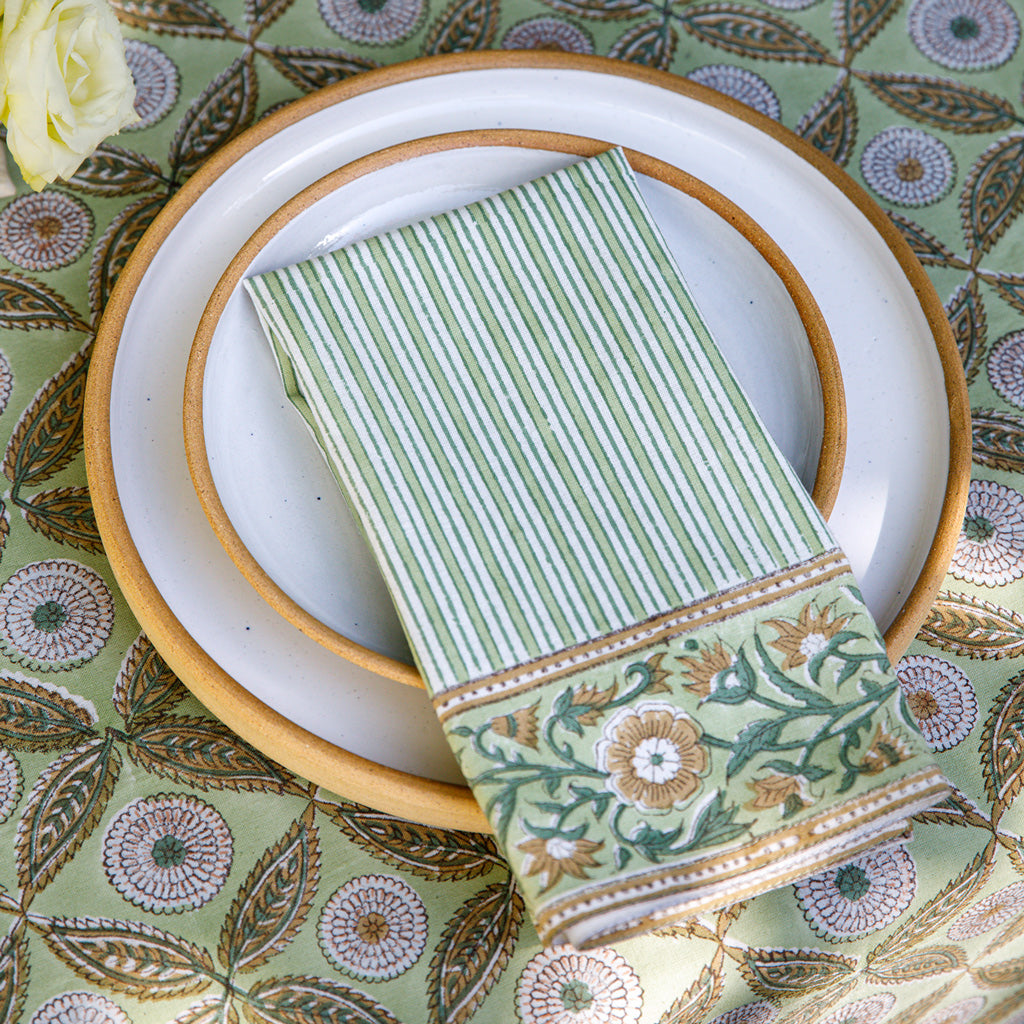 Neel Block Printed Tablecloth