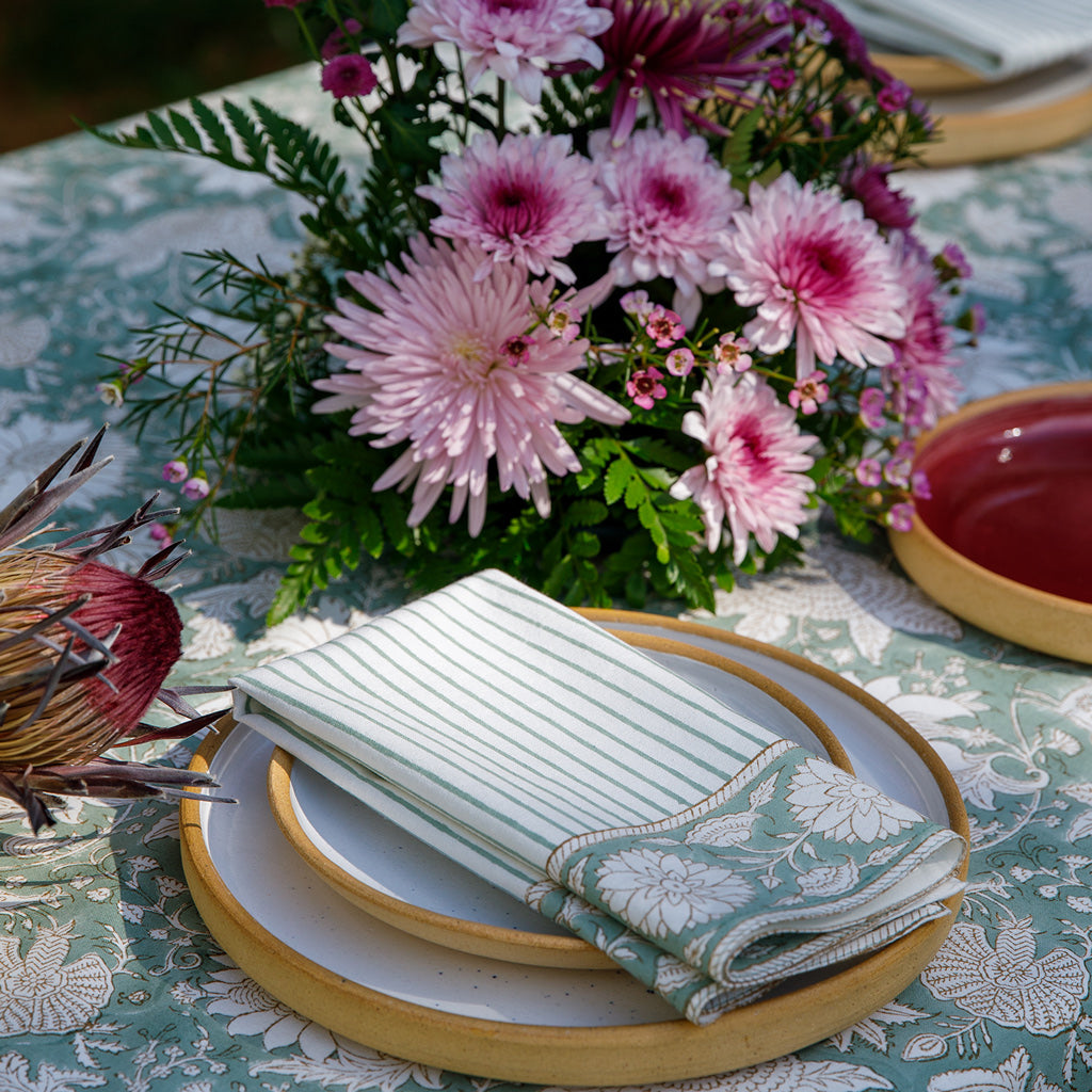 Pia Block Printed Tablecloth