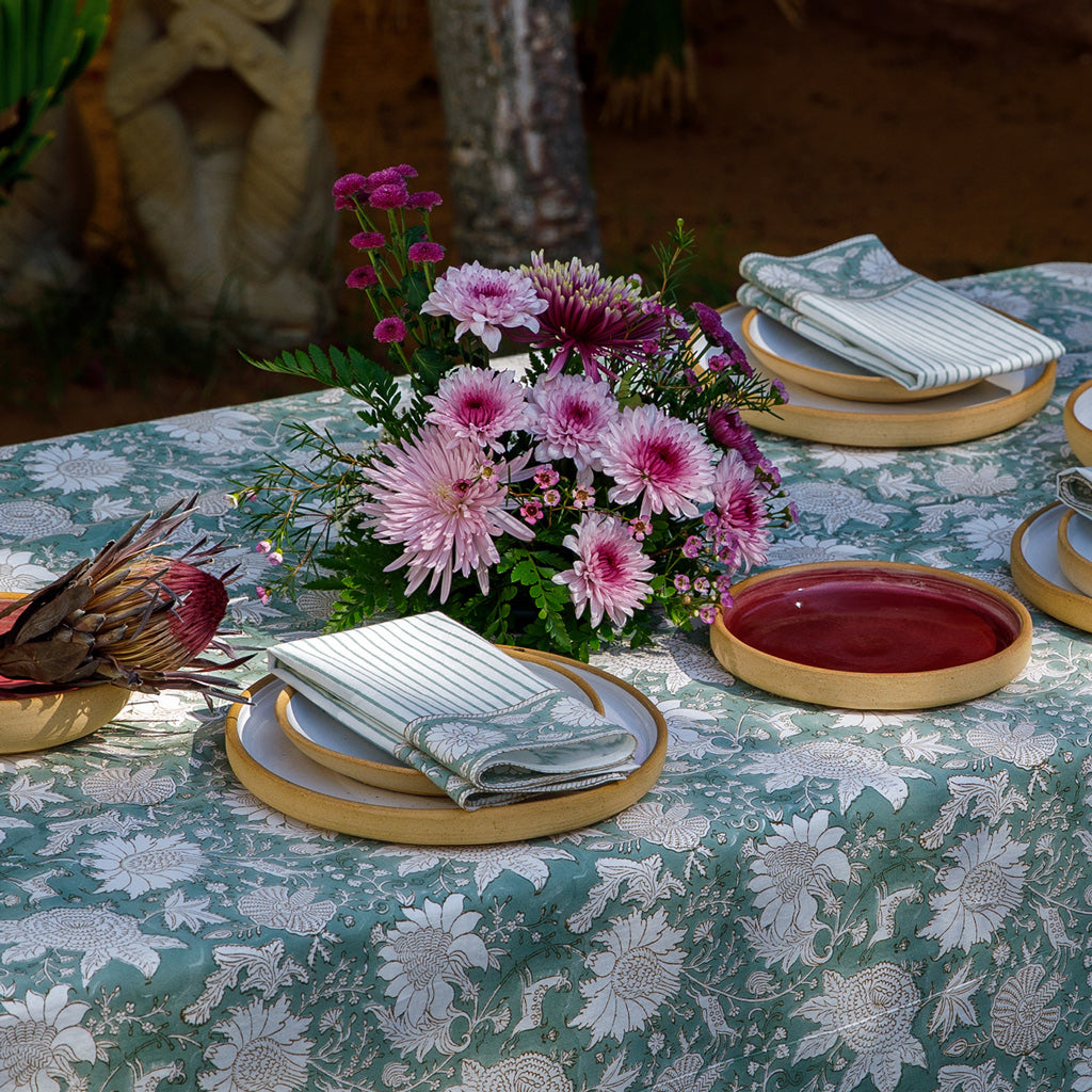 Pia Block Printed Tablecloth