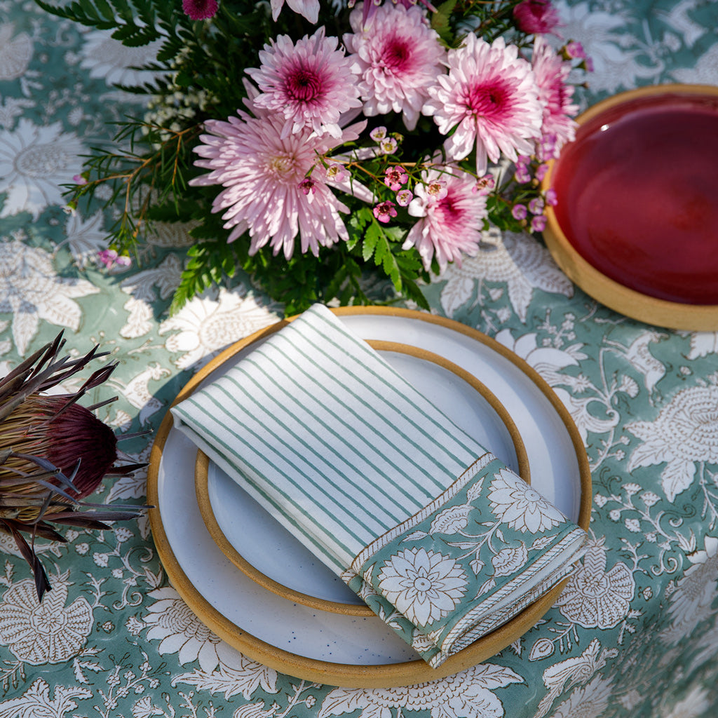 Pia Block Printed Tablecloth