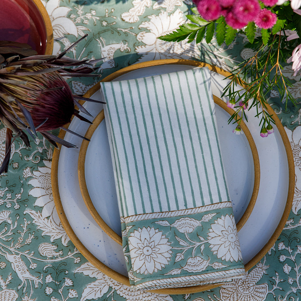 Pia Block Printed Tablecloth