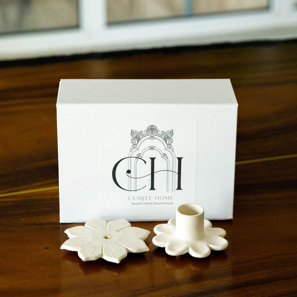 Set of Candle and Twig Holder in Gift Box