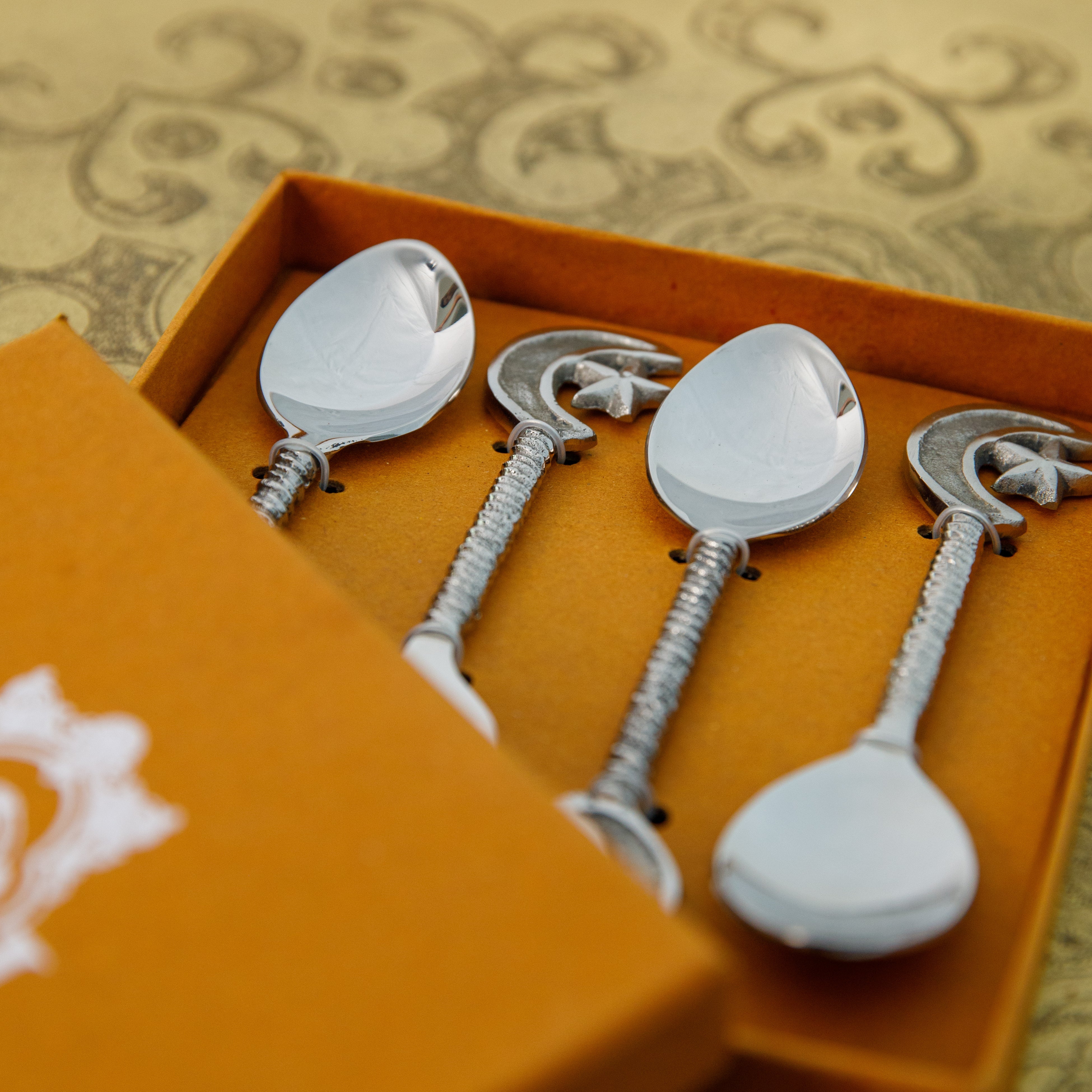 Star and Moon Dessert Spoons - Set of 4