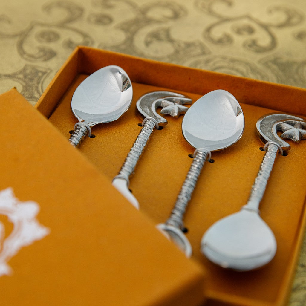 Star and Moon Dessert Spoons - Set of 4