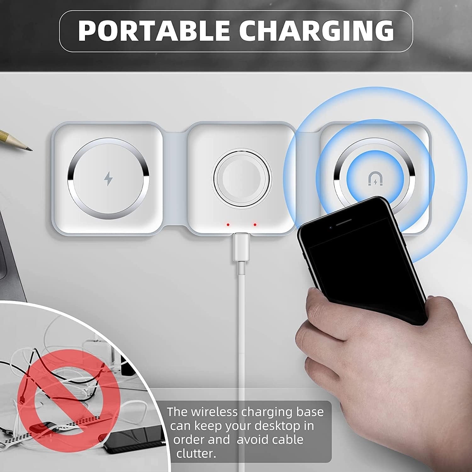 3 In 1 Wireless Folded Charging Pad for Iphone