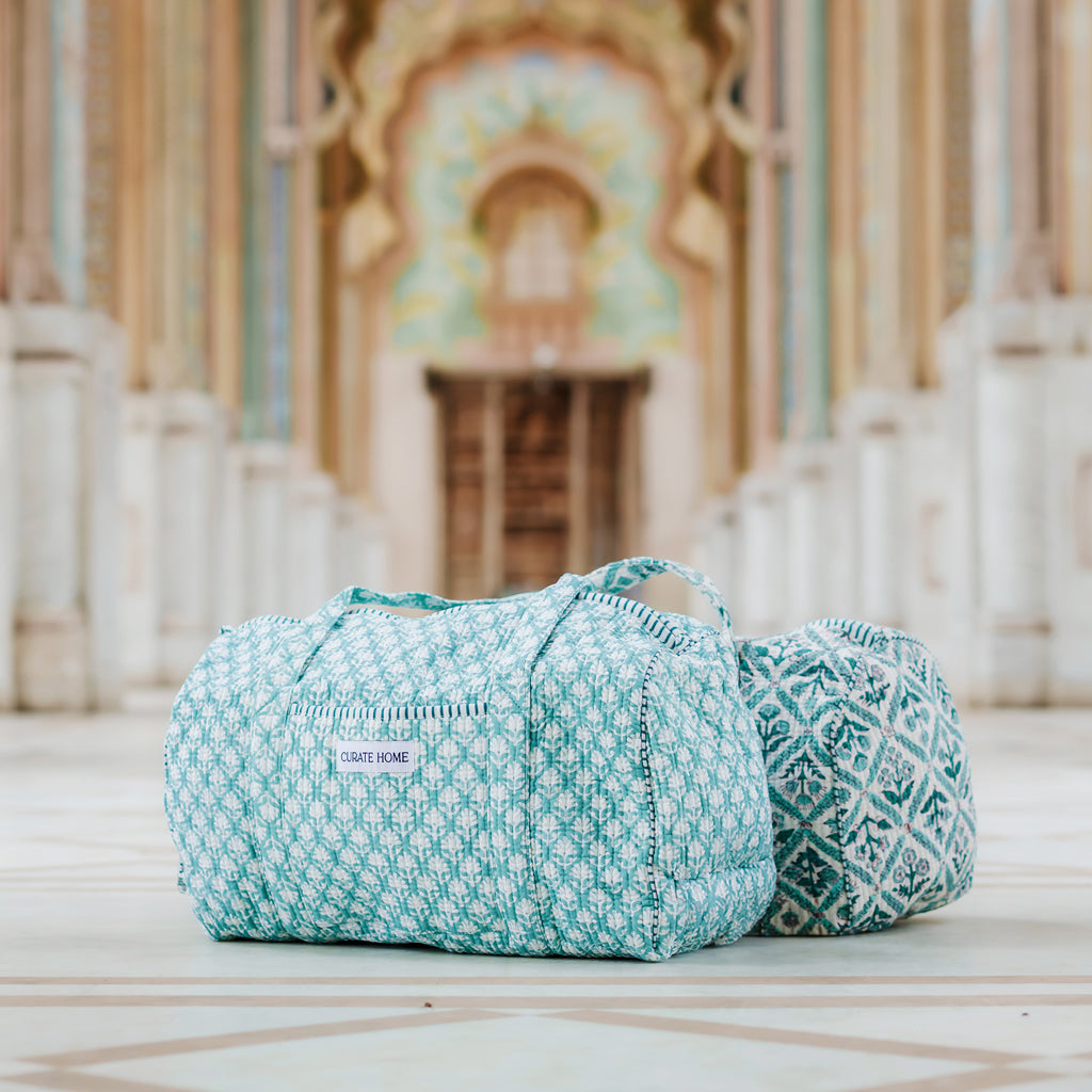 Block Printed Duffel Bag