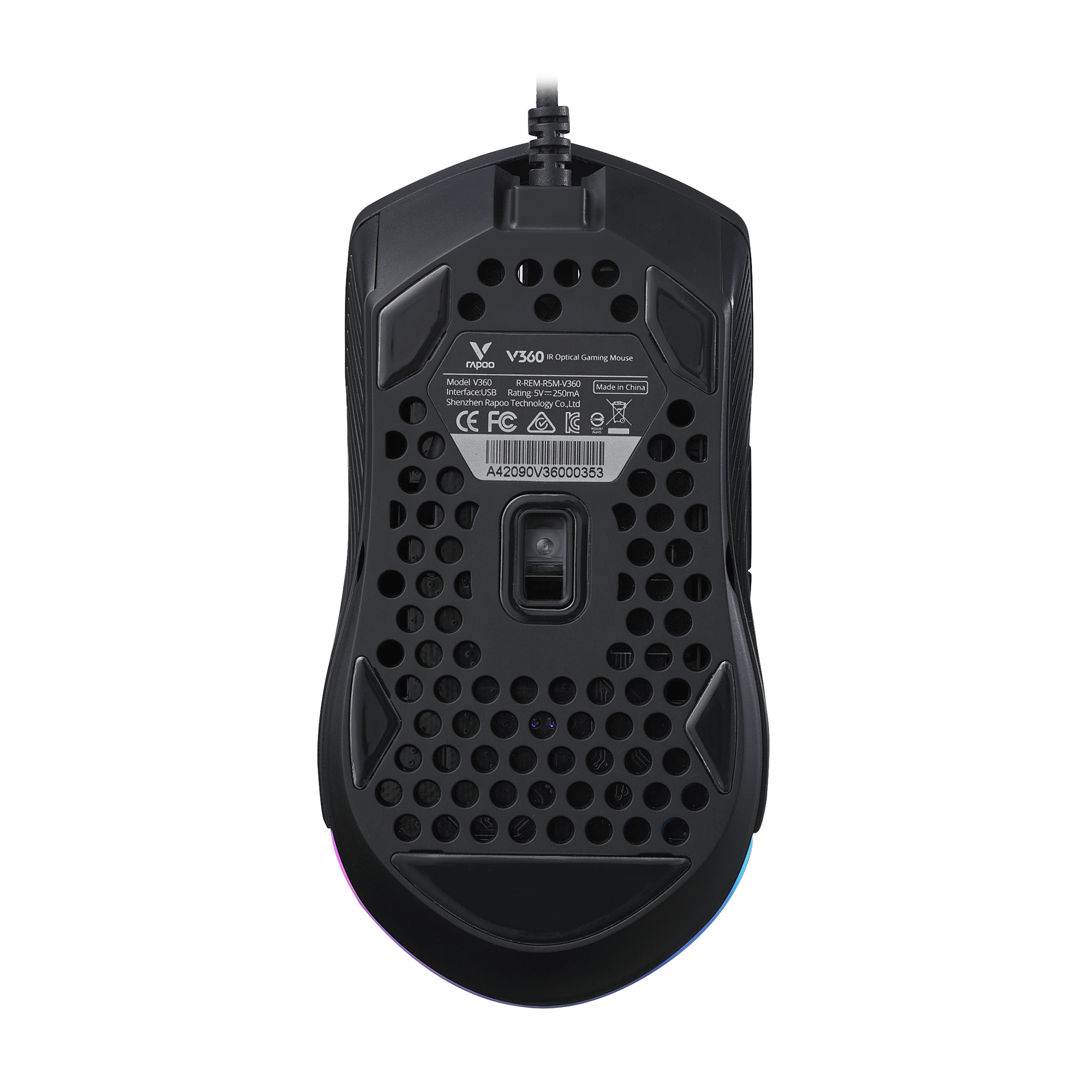 Rapoo V360 IR Optical Gaming Mouse 200-6200DPI 9 Programmable Buttons