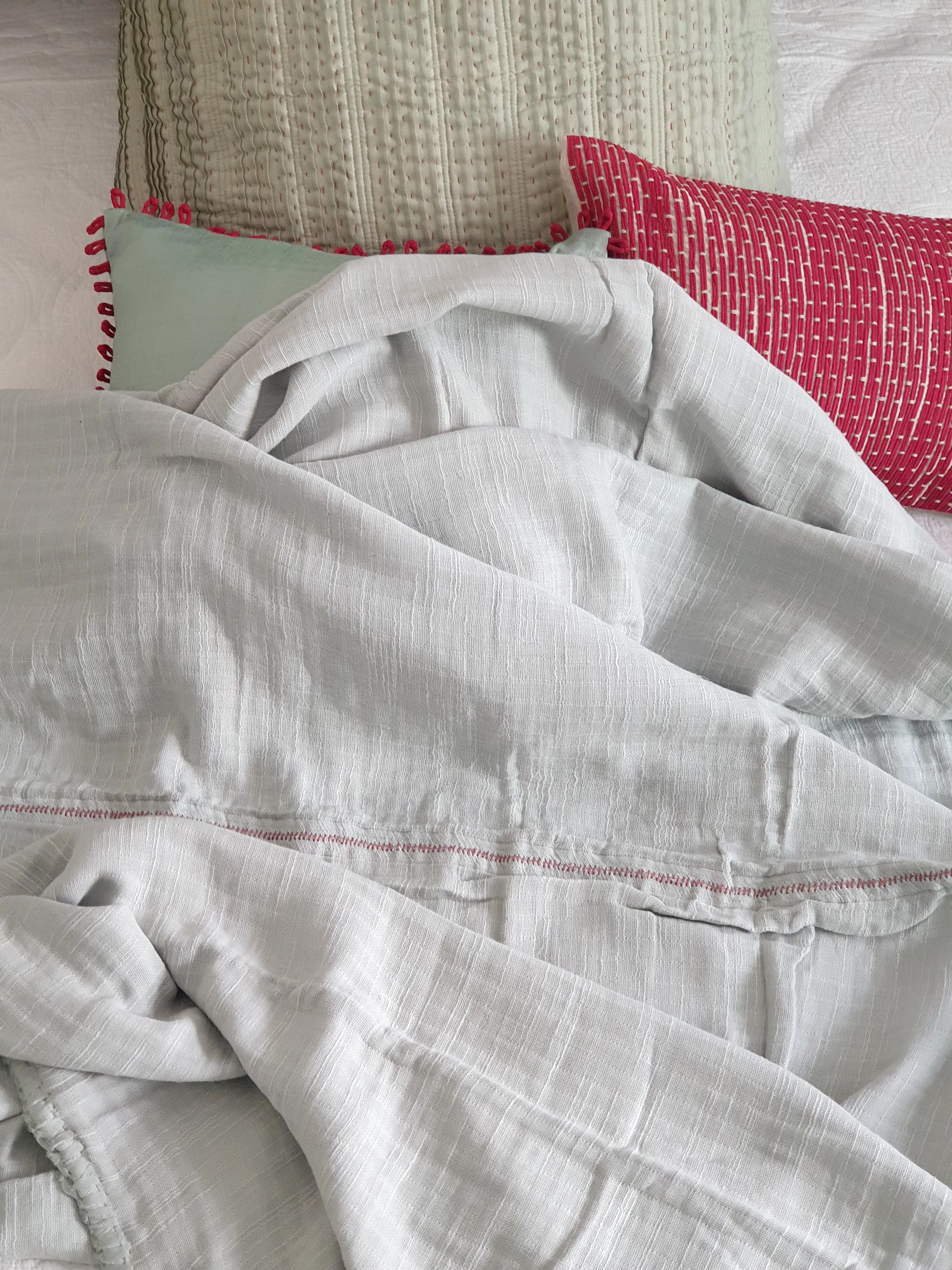 Distressed Cotton Blanket- Grey