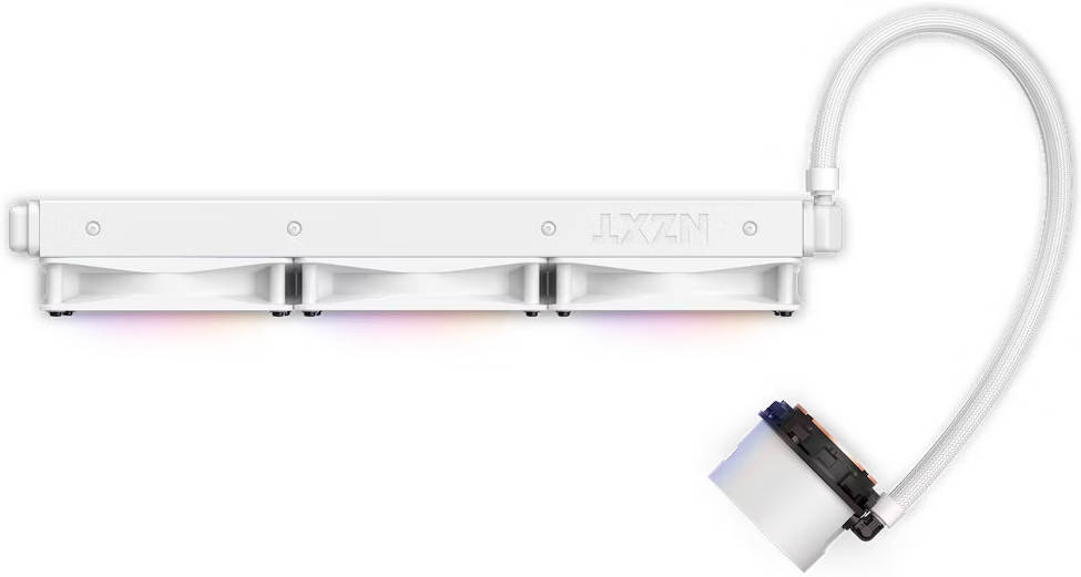 NZXT Kraken 360 RGB AIO Liquid Cooler with LCD Display & RGB Fans, 360mm Radiator, Copper Water Block, 3x 120mm F120 RGB Fans, 500-1,800 RPM Fan Speed, 21.67-78.02 CFM Airflow, White