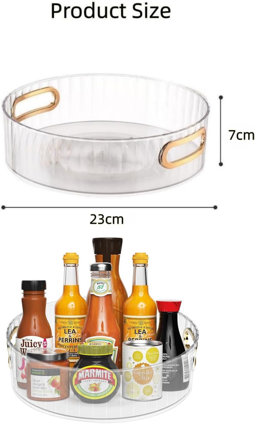 منظم الأطباق الدوارة SKY-TOUCH Lazy Susan يدور 360 درجة، منظم أطباق دوارة لرفوف التوابل، منظم مطبخ، منظم خزانة، مخزن، ثلاجة، سطح عمل 