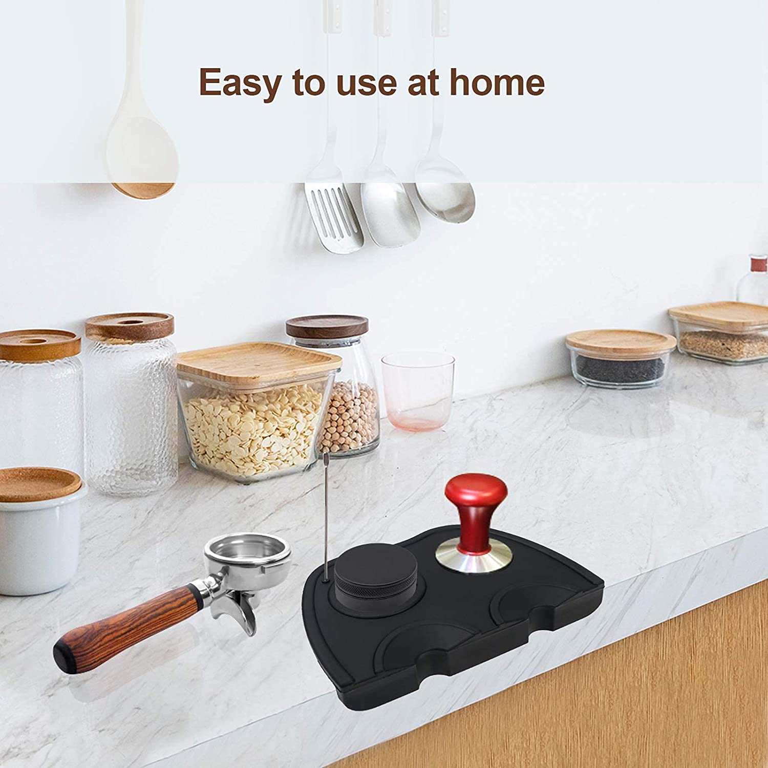 SKY-TOUCH Espresso Coffee Tamper Mat, Silicone Espresso Hand Tampers Non-Slip Coffee Machine Accessories for Home, Kitchen, Office, Bar, Store, Coffee Shop