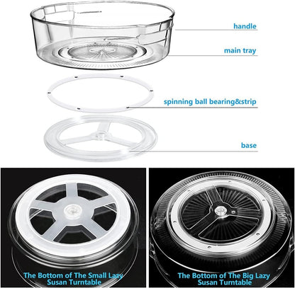 منظم الأطباق الدوارة SKY-TOUCH Lazy Susan يدور 360 درجة، منظم أطباق دوارة لرفوف التوابل، منظم مطبخ، منظم خزانة، مخزن، ثلاجة، سطح عمل 