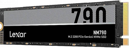 قرص صلب Lexar NM790 سعة 2 تيرابايت M.2 NVMe SSD 2280 PCIe Gen4x4، سرعة قراءة 7200 ميجابايت/ثانية، سرعة كتابة 6500 ميجابايت/ثانية، متوسط ​​وقت الأعطال 1.5 مليون ساعة، أسود | LNM790X002T-RNNNG