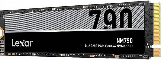 قرص صلب Lexar NM790 سعة 2 تيرابايت M.2 NVMe SSD 2280 PCIe Gen4x4، سرعة قراءة 7200 ميجابايت/ثانية، سرعة كتابة 6500 ميجابايت/ثانية، متوسط ​​وقت الأعطال 1.5 مليون ساعة، أسود | LNM790X002T-RNNNG