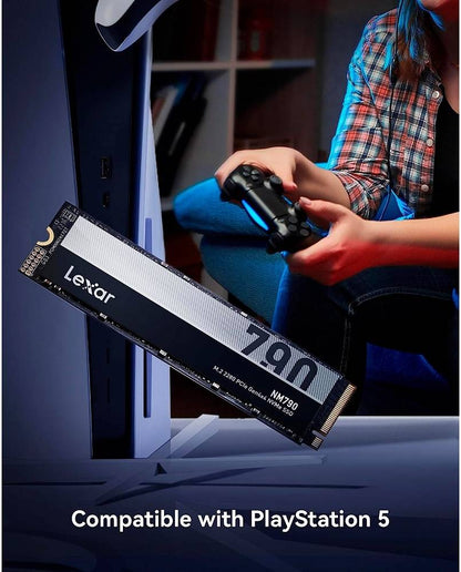 قرص صلب Lexar NM790 سعة 2 تيرابايت M.2 NVMe SSD 2280 PCIe Gen4x4، سرعة قراءة 7200 ميجابايت/ثانية، سرعة كتابة 6500 ميجابايت/ثانية، متوسط ​​وقت الأعطال 1.5 مليون ساعة، أسود | LNM790X002T-RNNNG