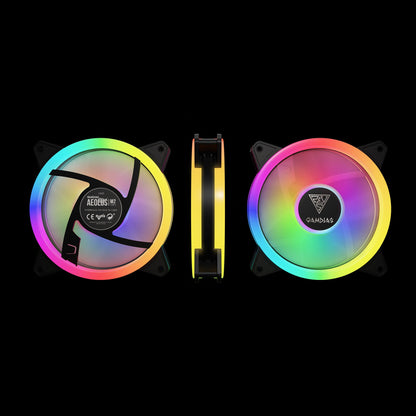 مروحة تبريد GAMDIAS AEOLUS M2-1203 LITE مكونة من 3 قطع RGB