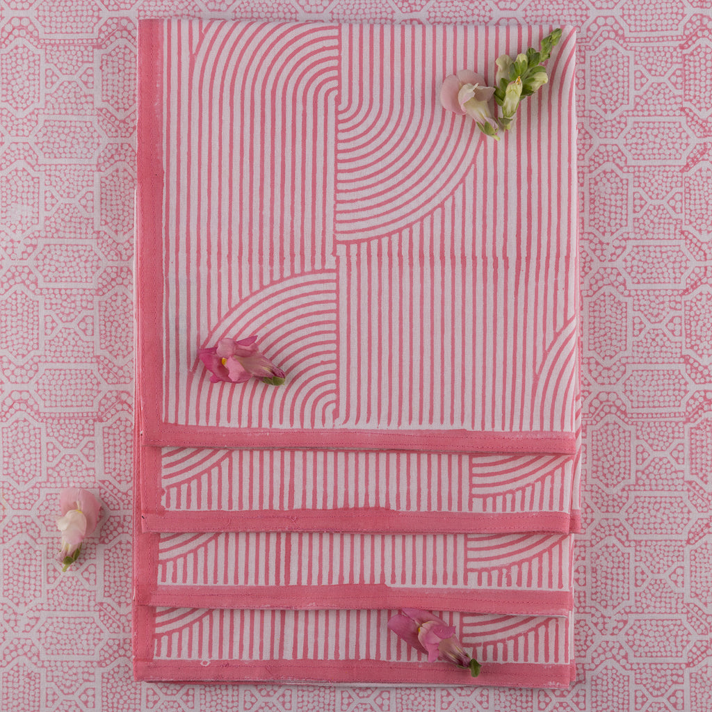 Gul Dinner Napkins Set - Pink