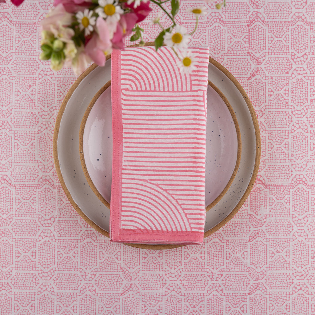 Gul Dinner Napkins Set - Pink