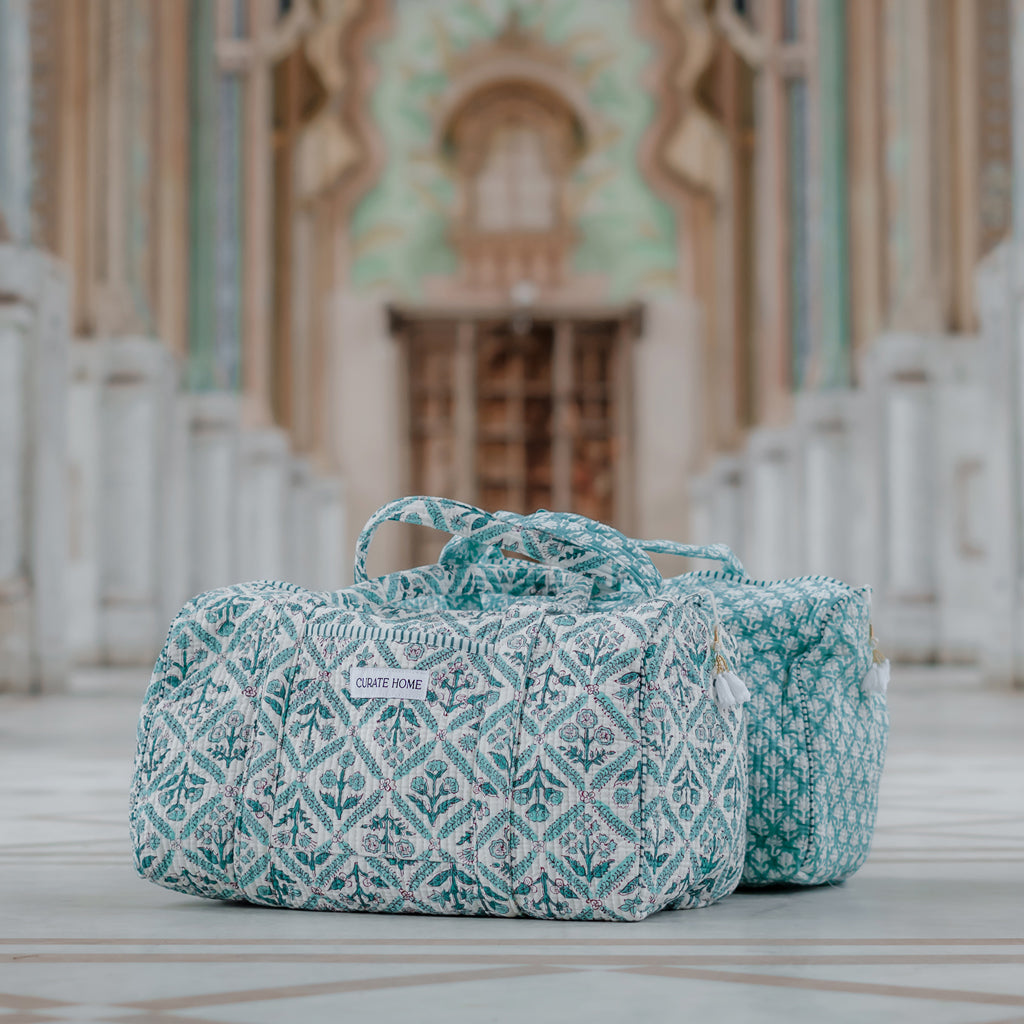 Block Printed Duffel Bag