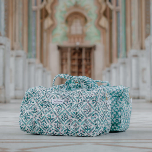 Block Printed Duffel Bag