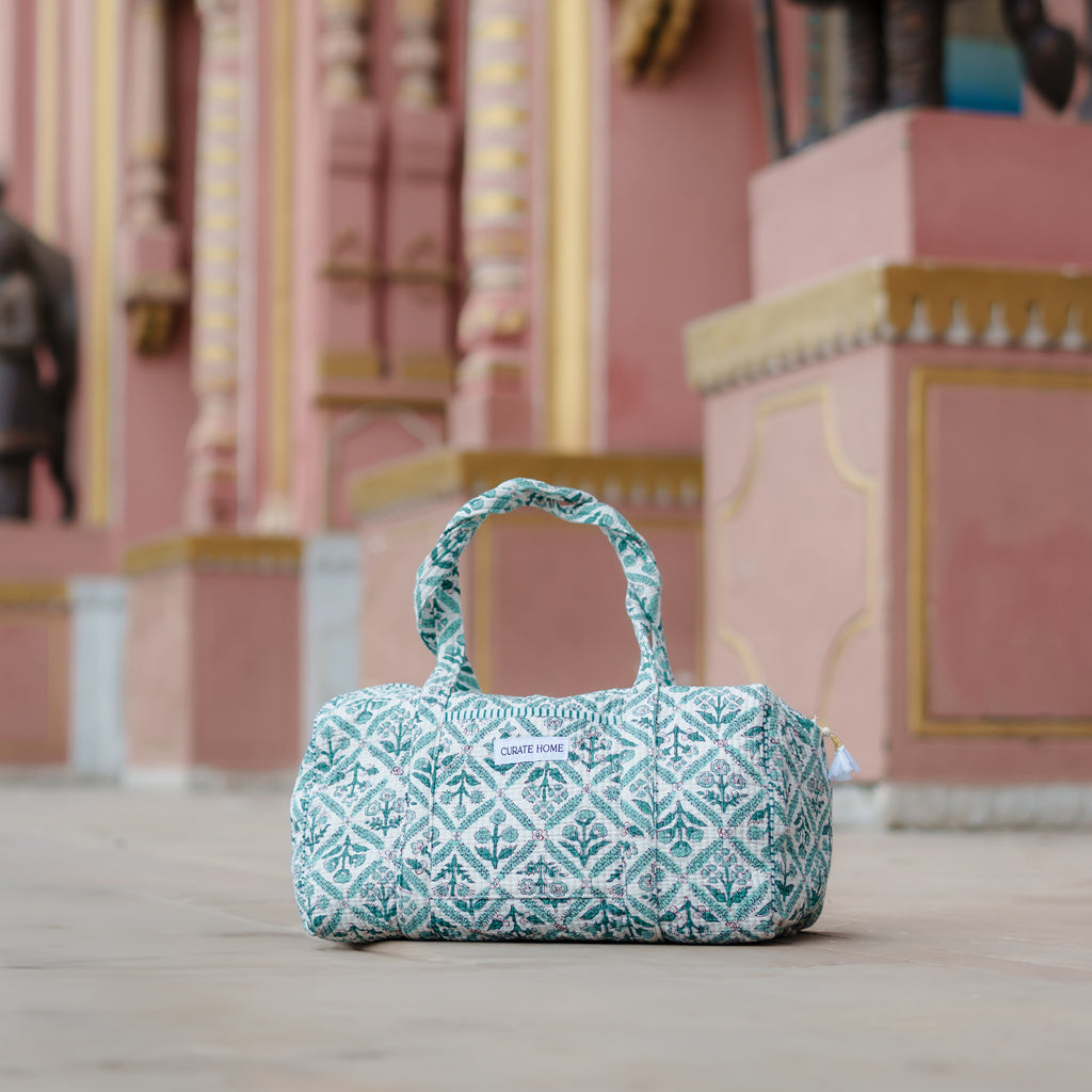 Block Printed Duffel Bag