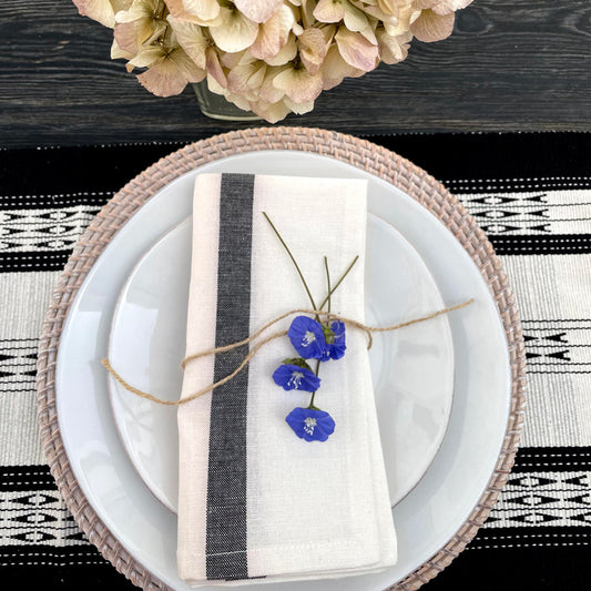 Dinner Napkins- Black Stripe