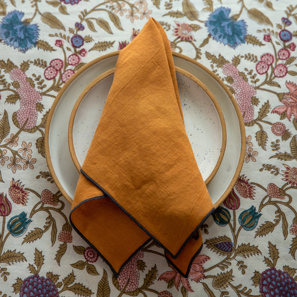 Linen Napkin - Top Stitch - Set of 4 - Clay