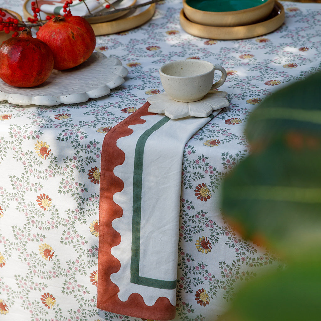 Sia Block Printed Tablecloth