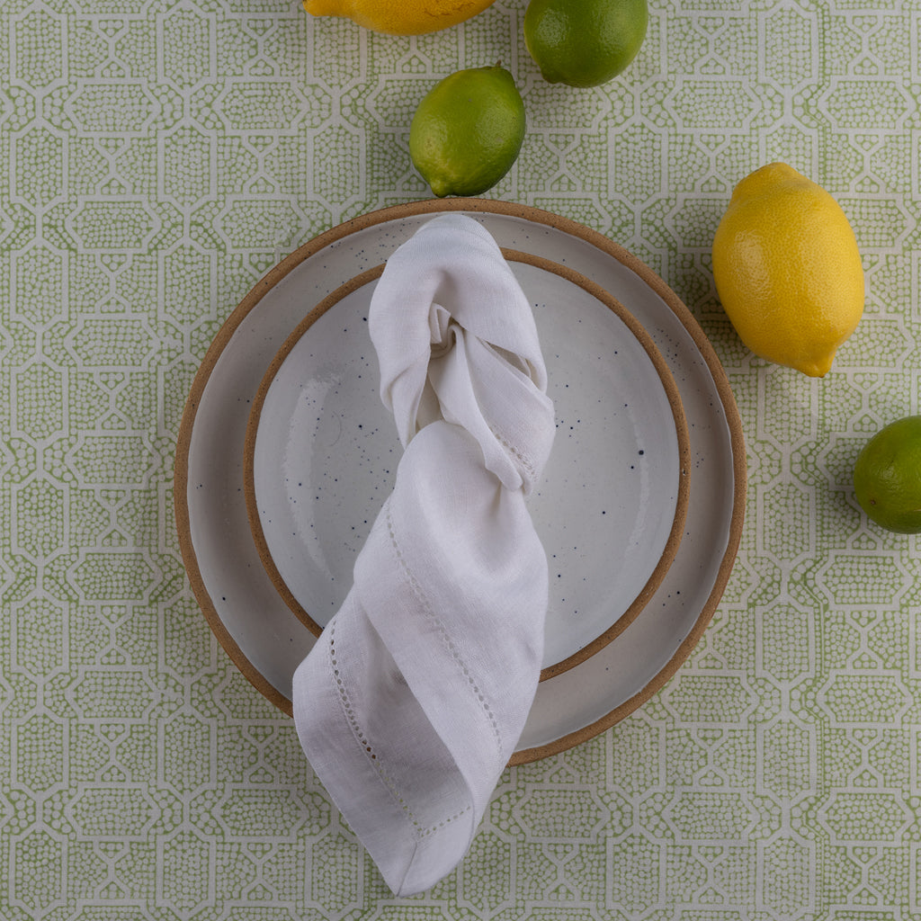 Linen Napkins - Hemstitch - Set of 4 - White