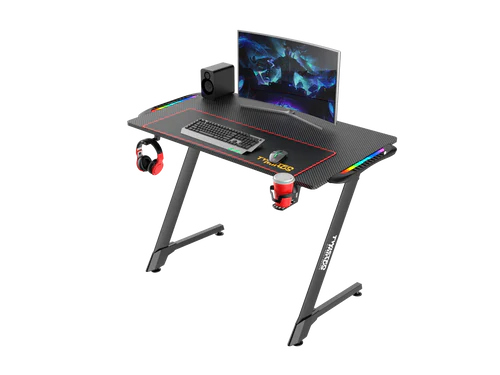 Twisted Minds Z Shaped Gaming Desk Carbon fiber texture - RGB - TM-Z-1060-RGB