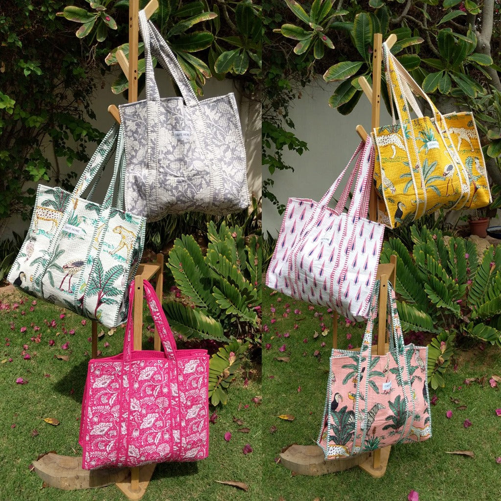 Block Printed Beach Bag