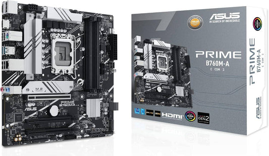 ASUS B760M-A-CSM Micro ATX LGA 1700 Motherboard, 4x DIMM DDR5 Slots | 90MB1EK0-M0EAYC