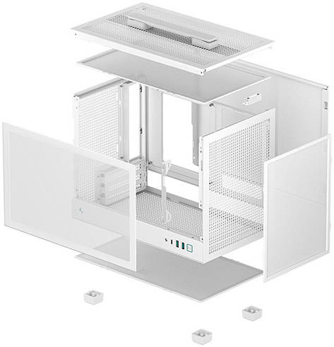 DEEPCOOL CH160 PORTSBLE HIGH SIRFLOW MINI-ITX CASE WHITE,R-CH160-WHNGI0-G-1,6933412774440