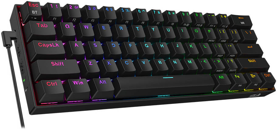 Redragon Draconic K530 PRO 60% Compact Wireless Mechanical Gaming Keyboard (Brown Switch) - Black