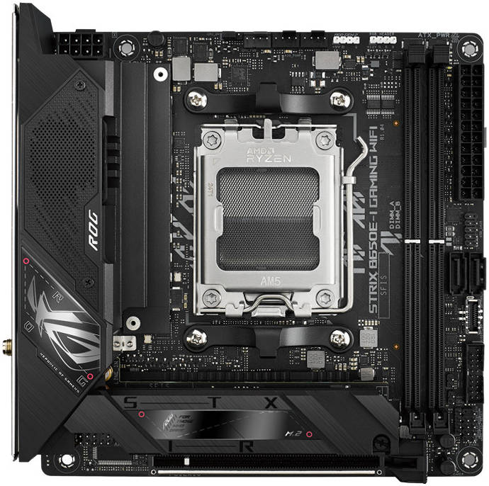 ASUS ROG STRIX B650E-I GAMING WIFI AM5 Mini-ITX Motherboard, 2x DDR5, Wi-Fi 6E/2.5Gb Eth/ BT v5.2 | 90MB1BI0-M0EAY0