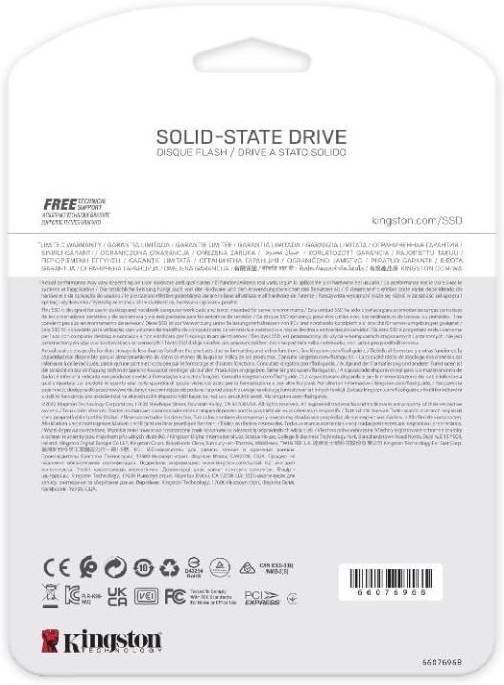 قرص SSD داخلي Kingston NV2 M.2 2280 NVMe بسعة 4 تيرابايت، سرعة قراءة تصل إلى 3500 ميجابايت/ثانية / سرعة كتابة تصل إلى 2800 ميجابايت/ثانية، أداء Gen 4x4 NVMe PCIe، تشغيل اهتزازي 2.17 جيجابت | SNV2S/4000G