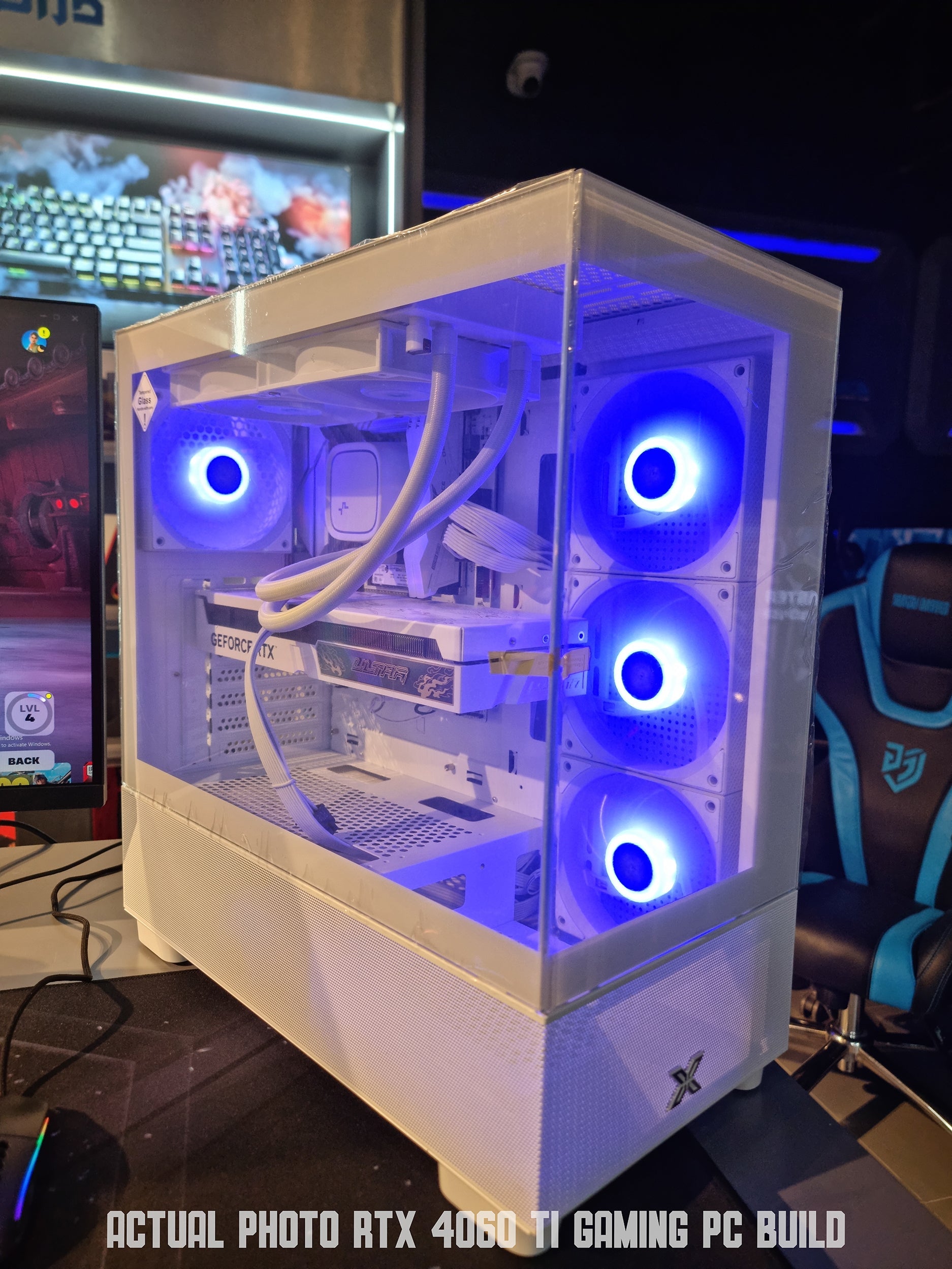 [Intel Core i5-14600KF CPU, RTX 4060 Ti 8GB GPU, 32GB DDR5 RAM, 1TB M.2 NVMe, 650W PSU, White Tempered Glass Gaming Case]