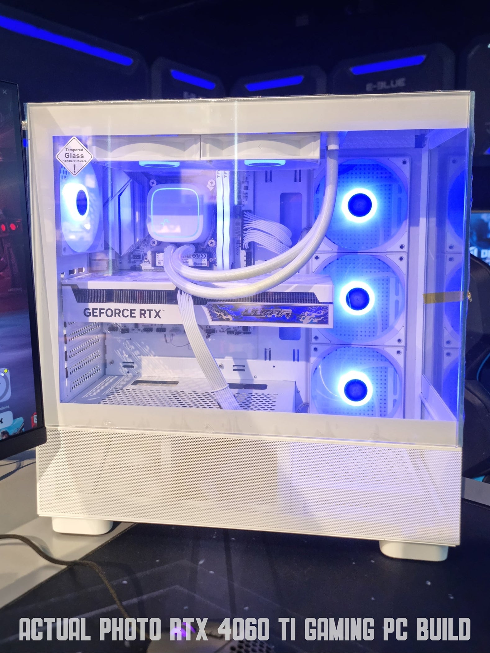 [Intel Core i5-14600KF CPU, RTX 4060 Ti 8GB GPU, 32GB DDR5 RAM, 1TB M.2 NVMe, 650W PSU, White Tempered Glass Gaming Case]