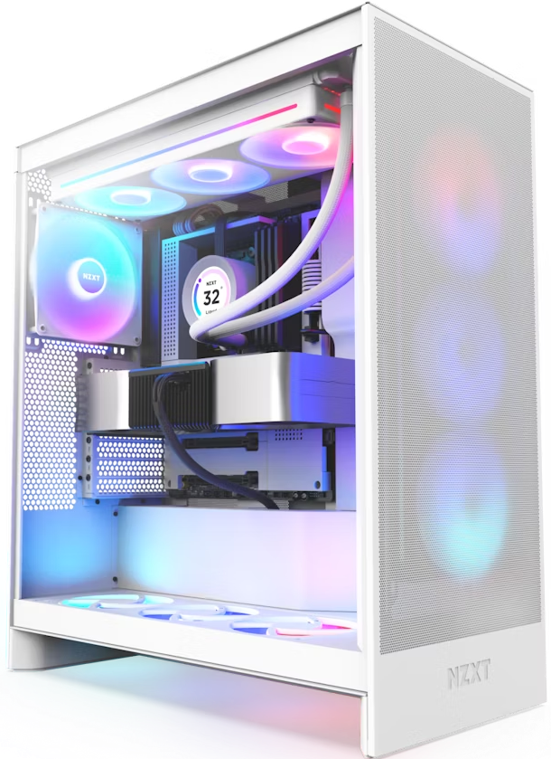 [Intel Ultra 7-265KF CPU, RTX 4070 Ti Super 12GB GPU, 32GB DDR5 RAM, 1TB M.2 NVMe, 850W PSU, NZXT H7 Flow White Tempered Glass Gaming Case]