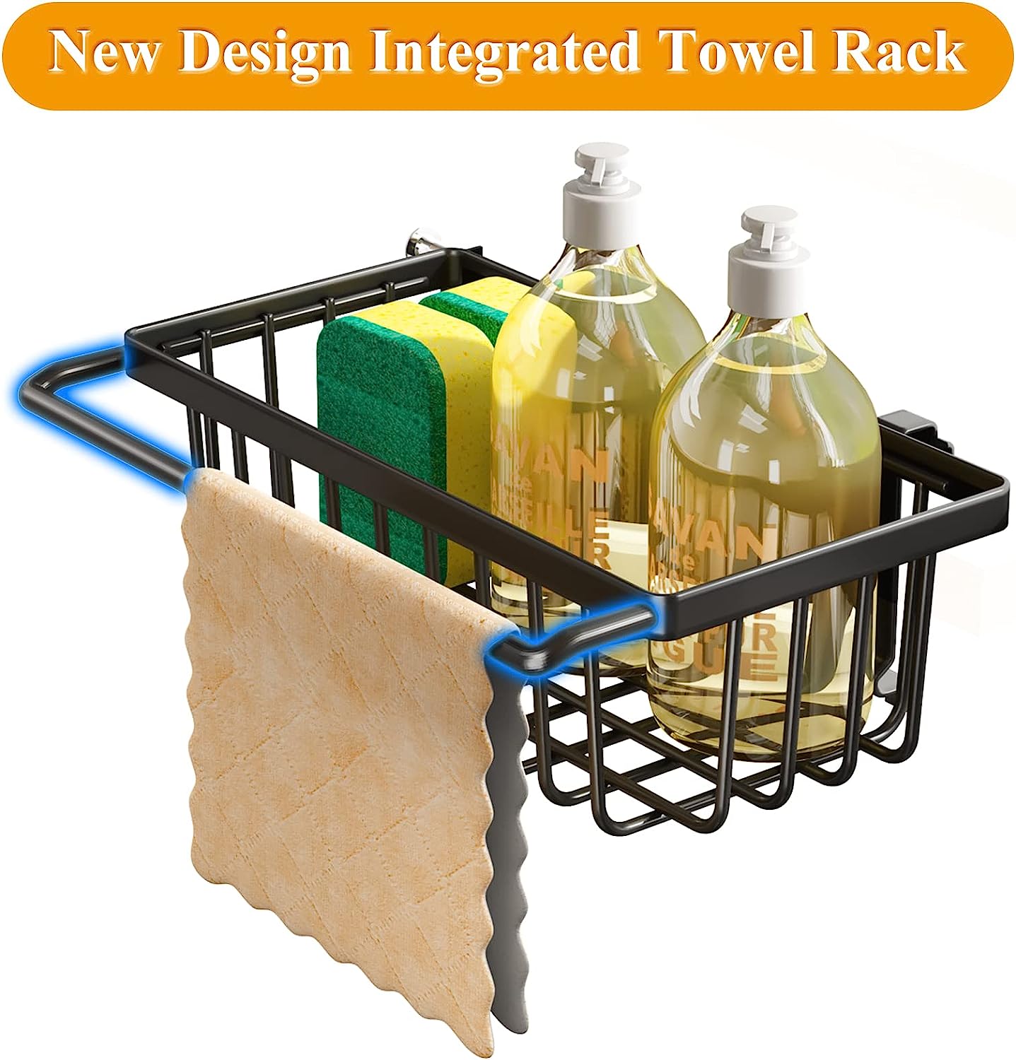 SKY-TOUCH Dish Rack,Dish Drying Rack,Compact Dish Drainer,Plate Drying Rack with Drip Tray & Cutlery Basket,Draining Rack for Kitchen Counter,Large Capacity for Kitchen Countertop Saving Space-Black