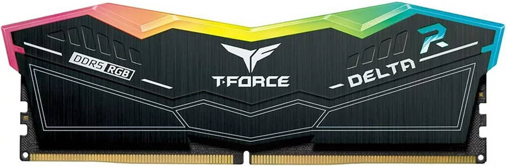 مجموعة ذاكرة سطح المكتب TeamGroup T-Force Delta RGB سعة 32 جيجابايت (2 × 16 جيجابايت) DDR5، سرعة 6000 ميجاهرتز، زمن انتقال CL32 CAS، Intel XMP 3.0، جهد 1.20، غير مخزنة مؤقتًا، 288 دبوسًا، أسود