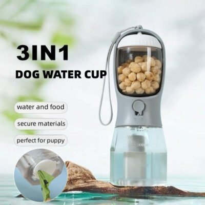Dog Water Cup Drinking Food Garbage Bag Three-in-one Portable Small Multi-functional Pet Cup