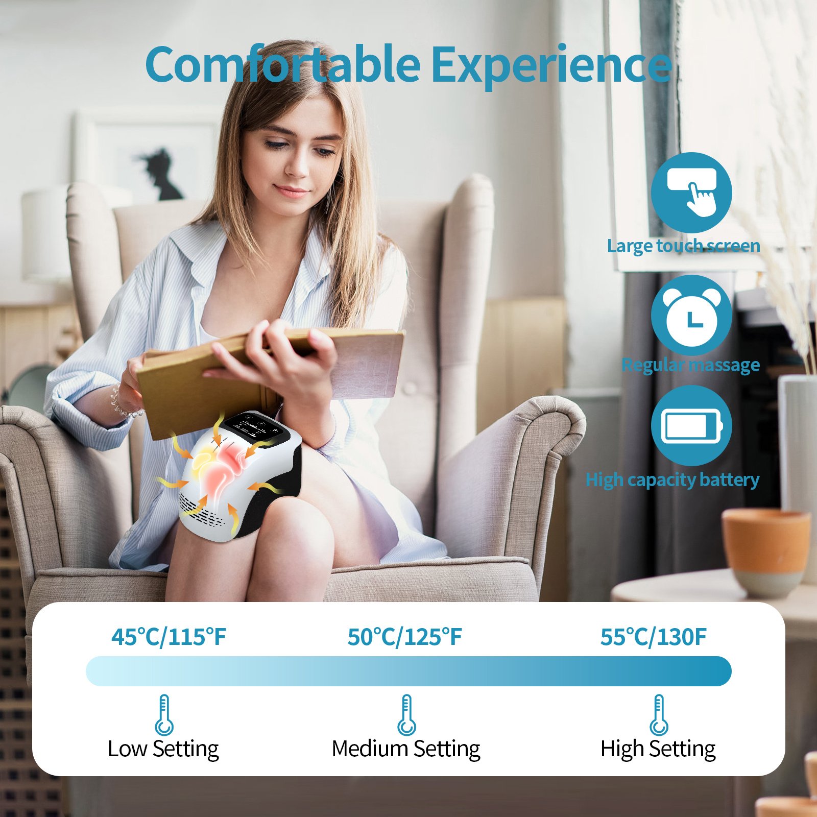 Intelligent Home Use Electric Intelligent Kneading Heating Knee Massager - Image 3
