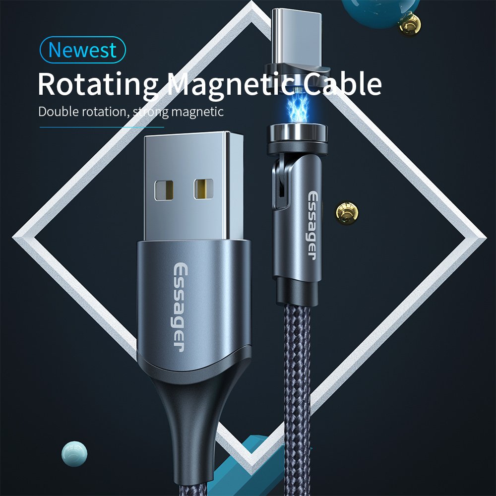 USB Type C Charging Cable Fast Charging Magnet Charger 540 Rotate Micro Magnetic Cable - Image 3