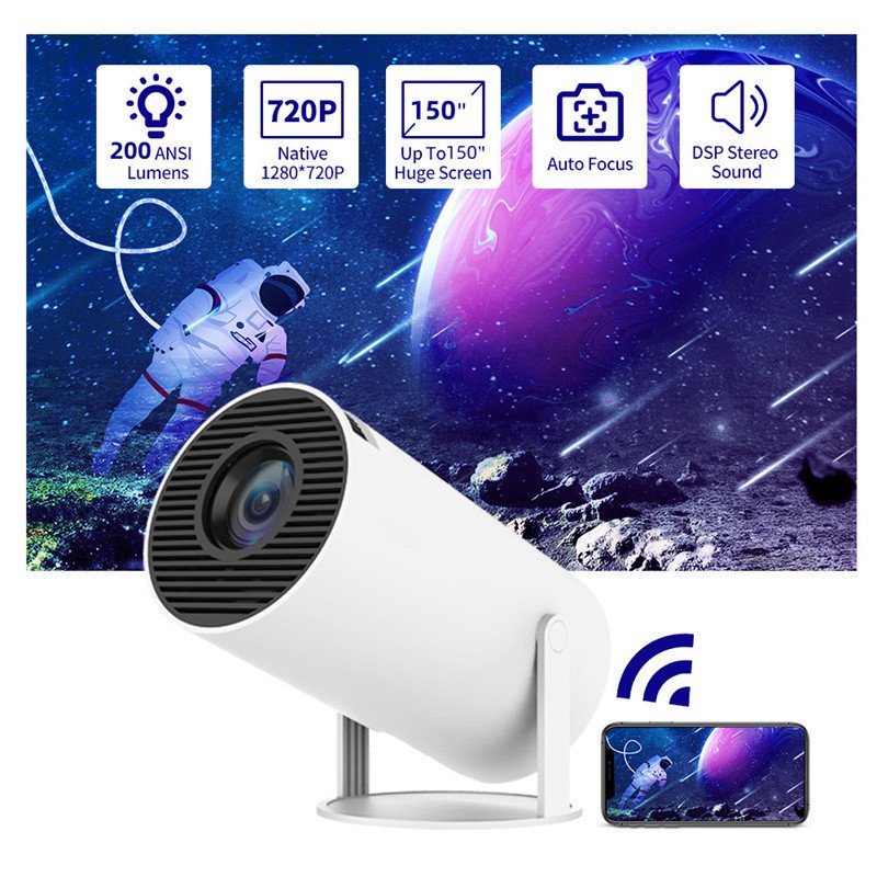 Portable Projector Small Straight Projector For Office Use 180 Degrees Projection Angle Automatic Focus Video Projector