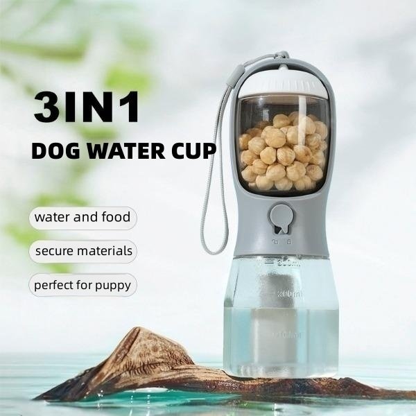Dog Water Cup Drinking Food Garbage Bag Three-in-one Portable Small Multi-functional Pet Cup - Image 3